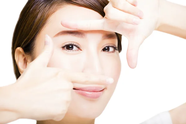 Closeup tiro de maquiagem olhos de mulher jovem — Fotografia de Stock
