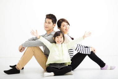 mutlu Asya aile birlikte oturan