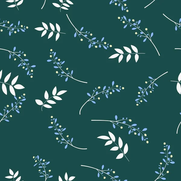 Абстрактные Цветы Листья Разбросаны Зеленом Фоне Тканей Детской Одежды Фона — стоковый вектор