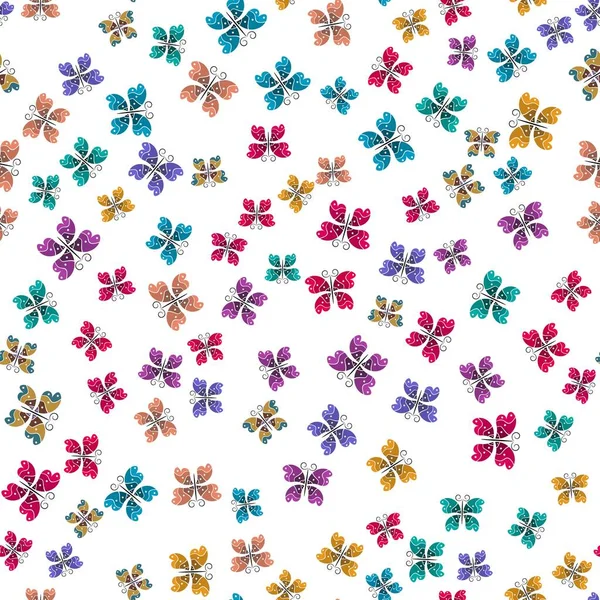 Multicolored Butterflies Fly White Background Fabric Baby Clothes Background Textile — Stock Vector