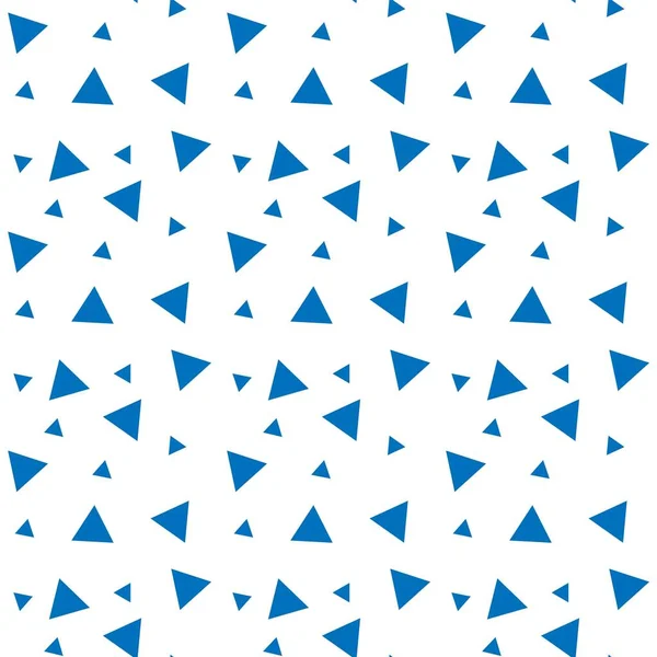 Бесшовный Узор Голубых Треугольников Белом Фоне Модные Текстильные Принты Декоративные — стоковый вектор