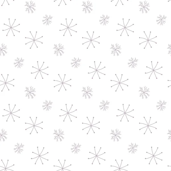 Sömlöst Mönster Stora Och Små Snöflingor Transparent Bakgrund För Tyg — Stock vektor