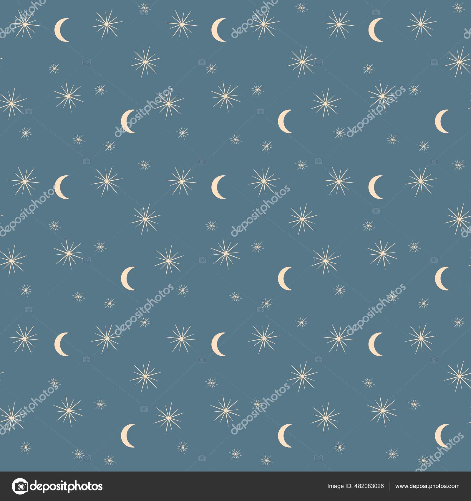 Patrón Geométrico Abstracto Sin Costura Estrellas Luna Sobre Fondo Azul  vector, gráfico vectorial © Tatik22 imagen #482083026