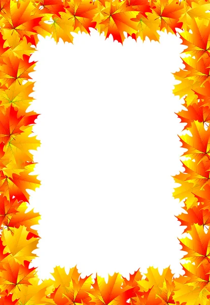 秋天的黄枫叶框架 — 图库矢量图片