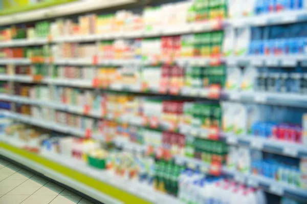 Supermercado loja borrão fundo — Fotografia de Stock