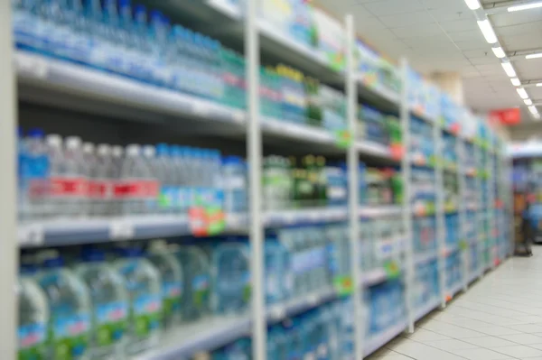 Supermercado loja borrão fundo — Fotografia de Stock