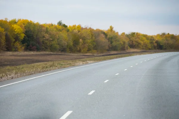 Amount Traffic Intercity Highway Cloudy Autumn Road Landscape — Stock Photo, Image