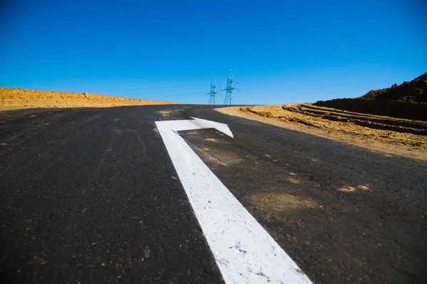 Road Markings Asphalt Arrow Indicating Direction Traffic — Stock Photo, Image