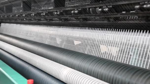 Bir Tekstil Fabrikasında Makine Iplik Tekstil Sanayi Iplik Biriktirir — Stok video
