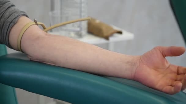 Volontari Donano Sangue Moderno Centro Donatori Donatori Sangue — Video Stock