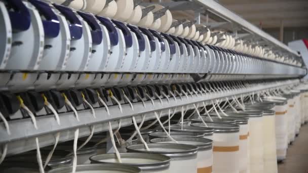 Línea Producción Tejido Industrial Tejer Telares Una Fábrica Textil — Vídeos de Stock