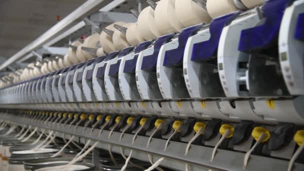 Línea Producción Tejido Industrial Tejer Telares Una Fábrica Textil — Vídeos de Stock