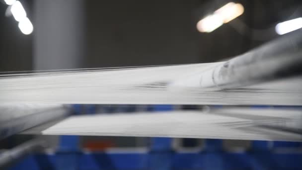 Промислова Виробнича Лінія Ткацькі Лосини Текстильній Фабриці — стокове відео