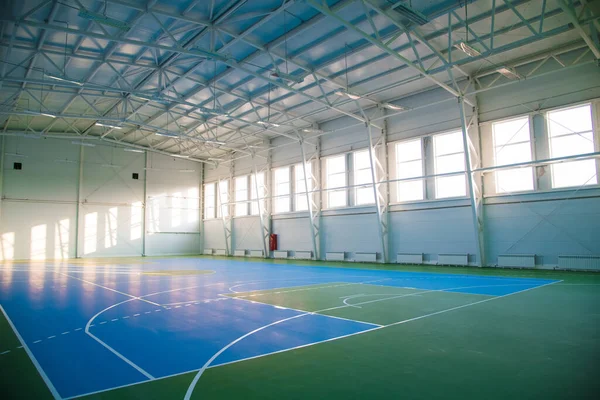 School Gym Indoor Playground Basketball Volleyball Sports — Stock Photo, Image
