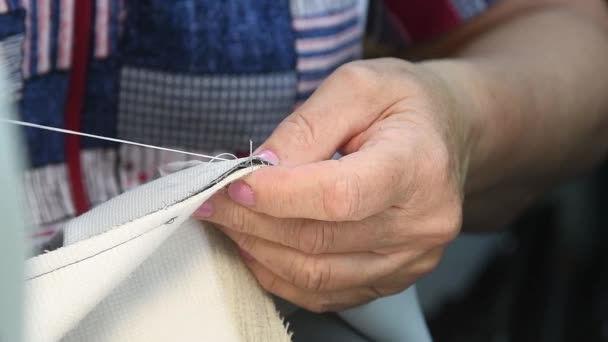 Seamstress Working Her Equipment Tailoring Process Designer Workshop Garment Industry — Stock Video
