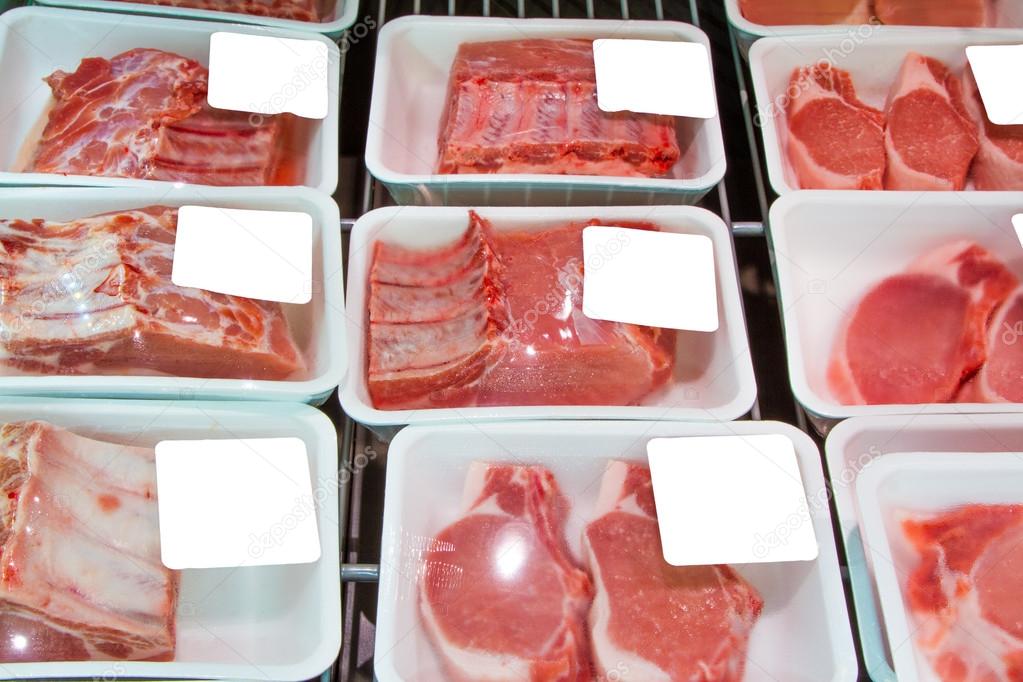 Meat slices in boxes