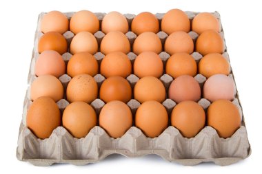 bir karton kahverengi yumurta