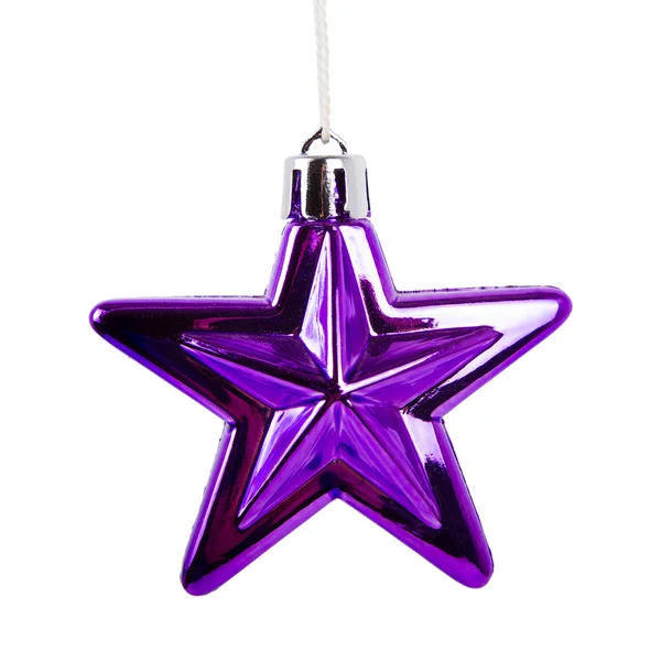 Fialová vánoční koule ve tvaru hvězdy — Stock fotografie