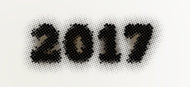 Mutlu yeni yıl 2017 grunge lastik damga. Vektör çizim. Siyah