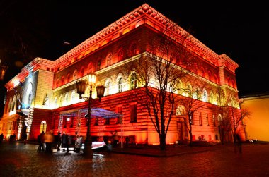 Riga, Letonya - 18 Kasım: Işık Festivali bağımsızlık, 18 Kasım, 2015 Staro Riga (gülen Riga) kutluyor 97 yıldönümü