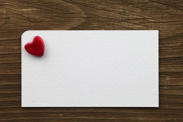 Blank business card with heart — Stock Photo, Image