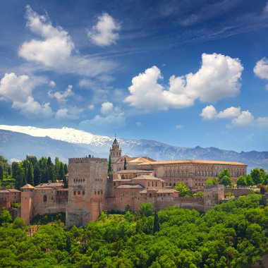 Avrupa seyahat Simgesel Yapı - Arapça kale Alhambra, Granada, Sp
