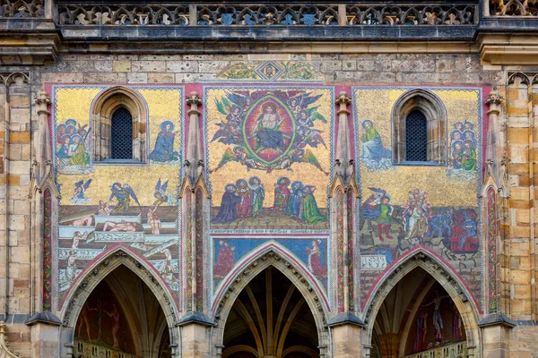 Mosaico medievale a Praga, Repubblica Ceca, European Landmark — Foto Stock