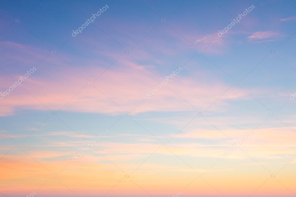 Background of sunrise sky with gentle colors of soft clouds Stock Photo by  ©a_taiga 121331820