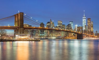 New York City'deki Manhattan siluetinin panoramik manzaralı