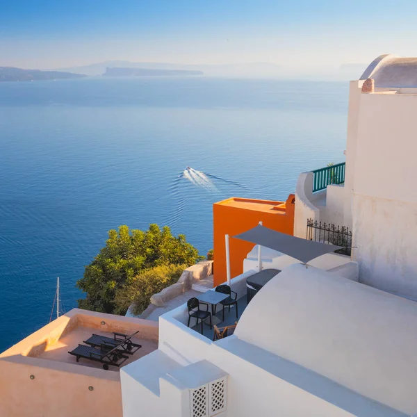 Geometría Colores Del Soleado Santorini Grecia Fragmentos Artísticos Conceptuales Edificios —  Fotos de Stock