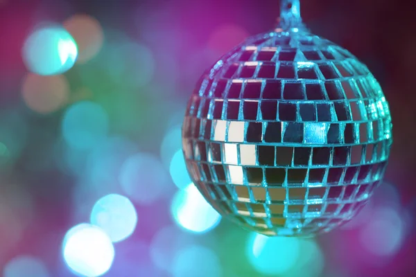 Colorful disco ball on bokeh background - horizontal — Stock Photo, Image