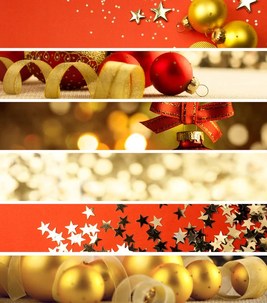 Set of Christmas Banners - decorations background — Stock Photo, Image