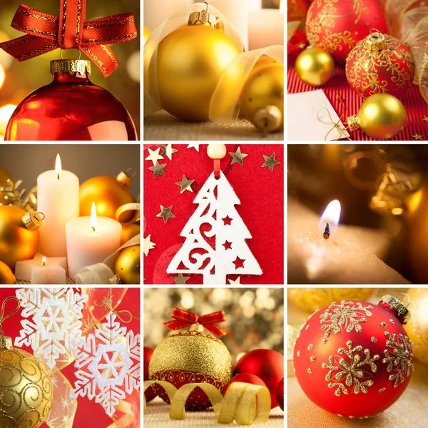 Set of Christmas Red and Golden  Backgrounds — Stock Photo, Image