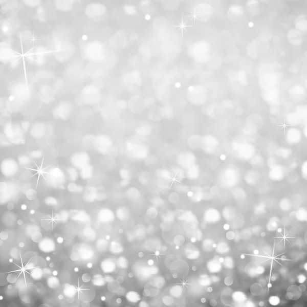 Silver Glittering Background - lumină magică și stele Sparkles — Fotografie, imagine de stoc