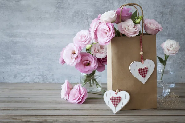 Romantico stile retrò Amore sfondo con rose — Foto Stock