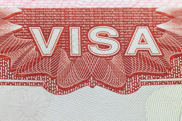 Foreign Visa in a passport  page  -  enjoy travel background — Stock Photo, Image