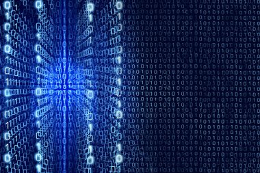 Blue Matrix Abstract - binary code Digital background clipart