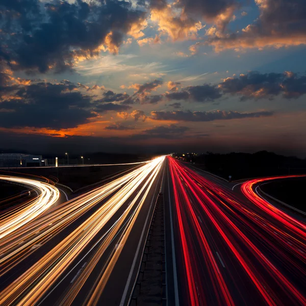 Long Exposure Traffic - abstract urban background — Stock Photo, Image