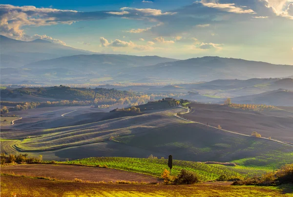 Güzel vadi sabah manzara panoramik — Stok fotoğraf