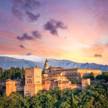 Fantastik antik Alhambra adlı thel akşam saat