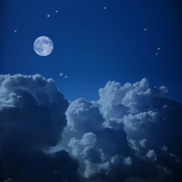 Fantastic  Aerial view of  Night Sky and the Moon — Stock Photo, Image