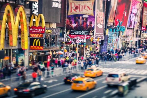 Times Square, berömda gatan i New York City och oss, Tilt-Shift — Stockfoto