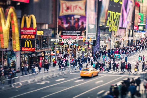 纽约城-时代广场，真正移轴镜头 — 图库照片