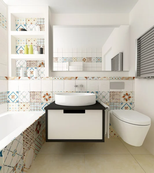 Moderno bagno interno — Foto Stock