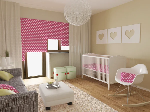 Girl nursery interior — Stock Photo, Image