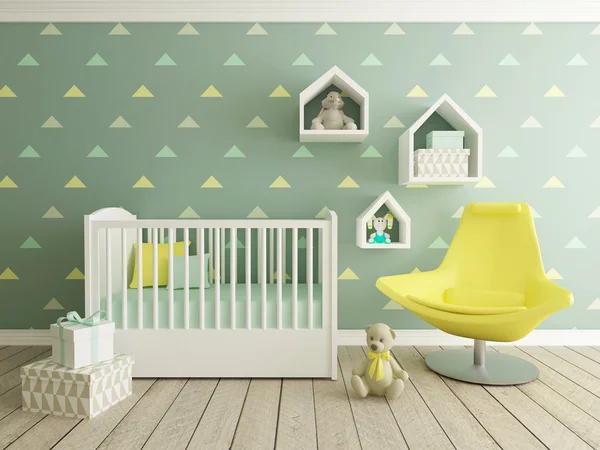 Interior del vivero, habitación del bebé —  Fotos de Stock