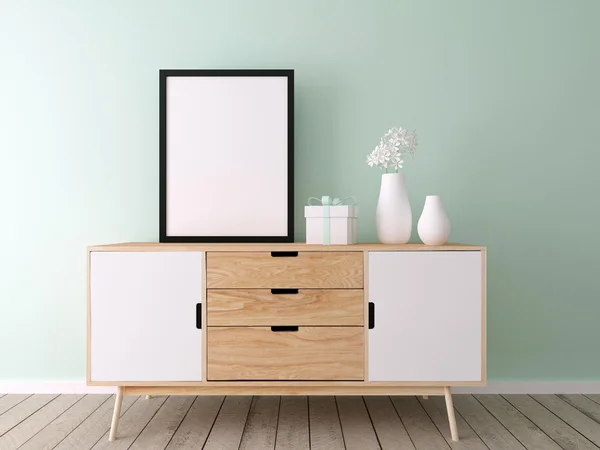 Poster mockup boş bir odada