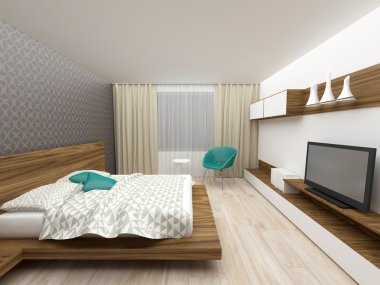 modern yatak odası iç