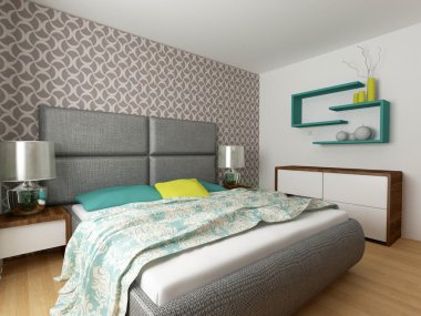 modern yatak odası iç