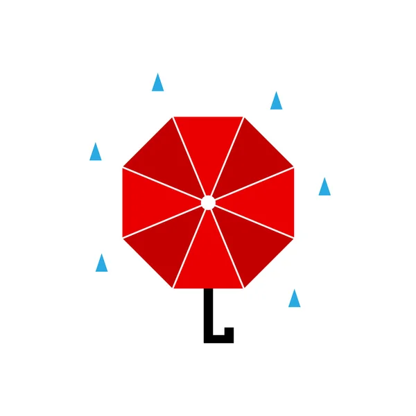 빨간 우산입니다. 평면. 벡터 — 스톡 벡터